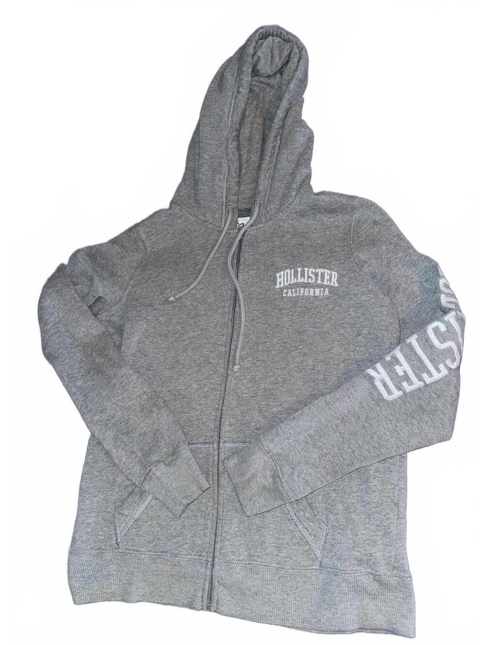 Hollister California Gray Full Zip Hoodie Sweatshirt Size S